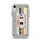 Personalised Multicoloured Mixtape Apple iPhone XR Impact Case White Edge on Silver Phone