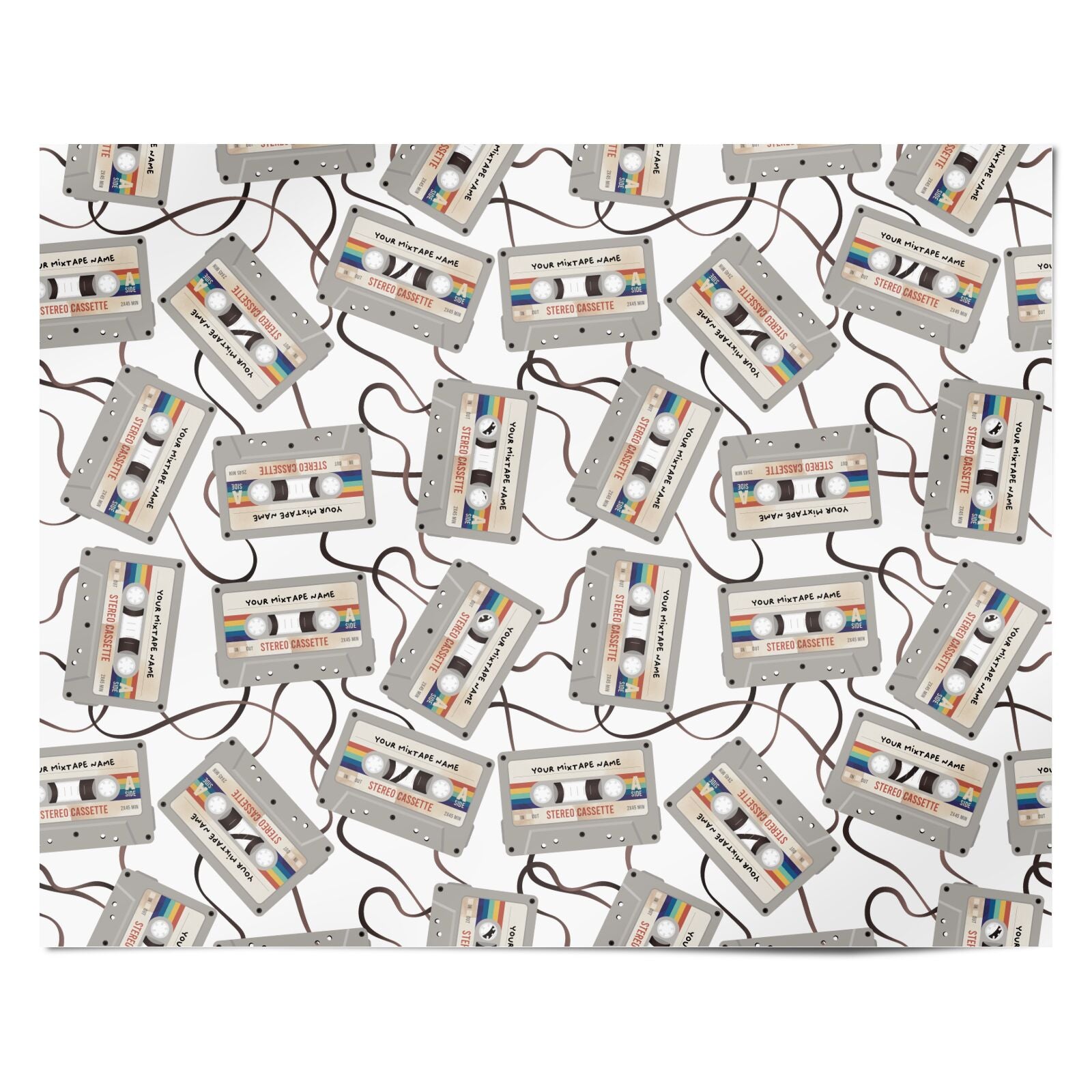 Personalised Multicoloured Mixtape Personalised Wrapping Paper Alternative