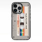 Personalised Multicoloured Mixtape iPhone 13 Pro Black Impact Case on Silver phone