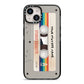 Personalised Multicoloured Mixtape iPhone 14 Black Impact Case on Silver phone