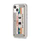Personalised Multicoloured Mixtape iPhone 14 Clear Tough Case Starlight Angled Image