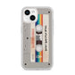 Personalised Multicoloured Mixtape iPhone 14 Clear Tough Case Starlight