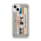 Personalised Multicoloured Mixtape iPhone 14 Plus Clear Tough Case Starlight
