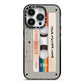 Personalised Multicoloured Mixtape iPhone 14 Pro Black Impact Case on Silver phone