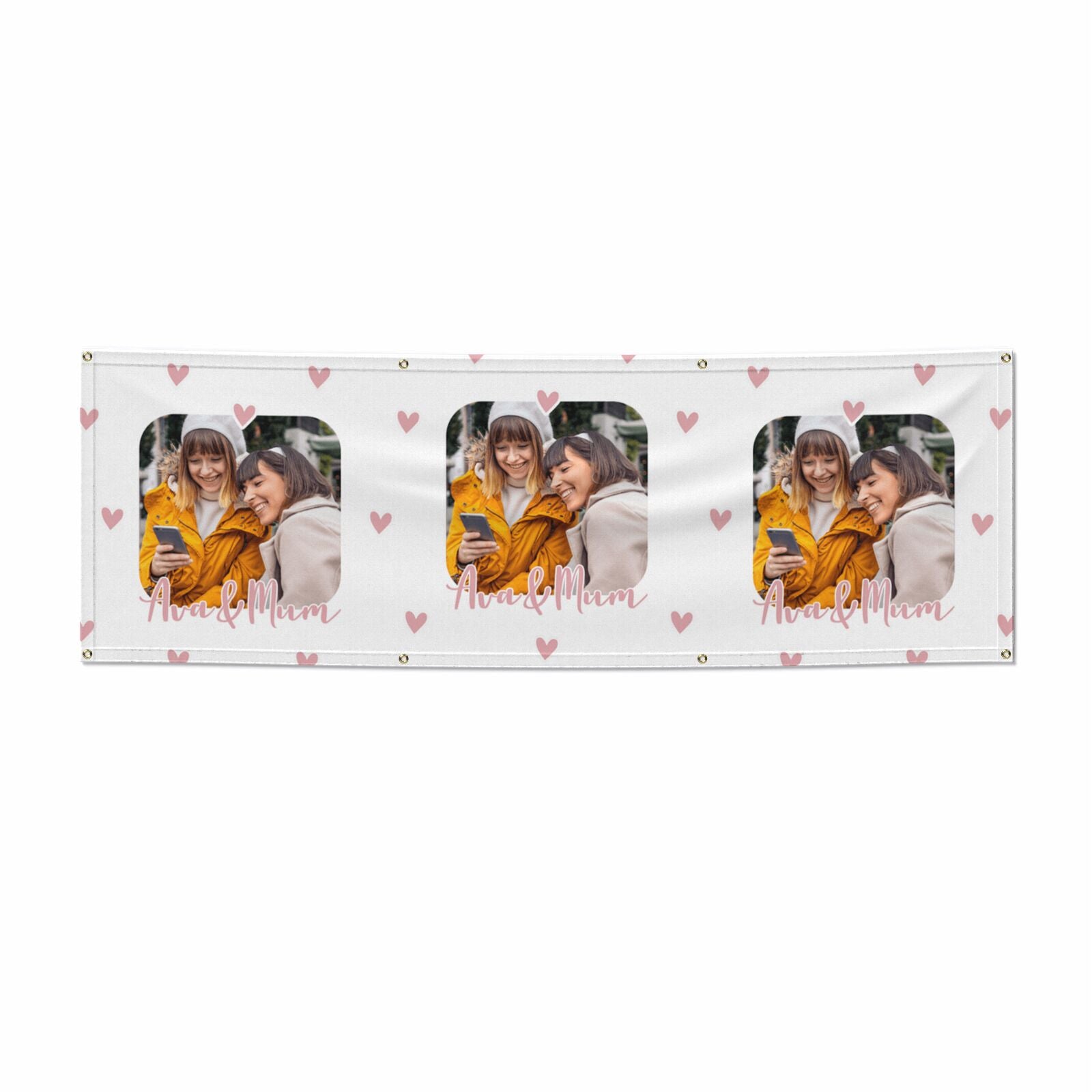 Personalised Mummy Photo Upload 6x2 Vinly Banner with Grommets