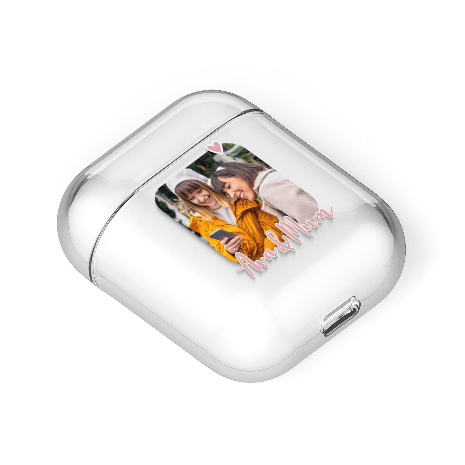 Personalised Mummy Photo Upload AirPods Case Laid Flat