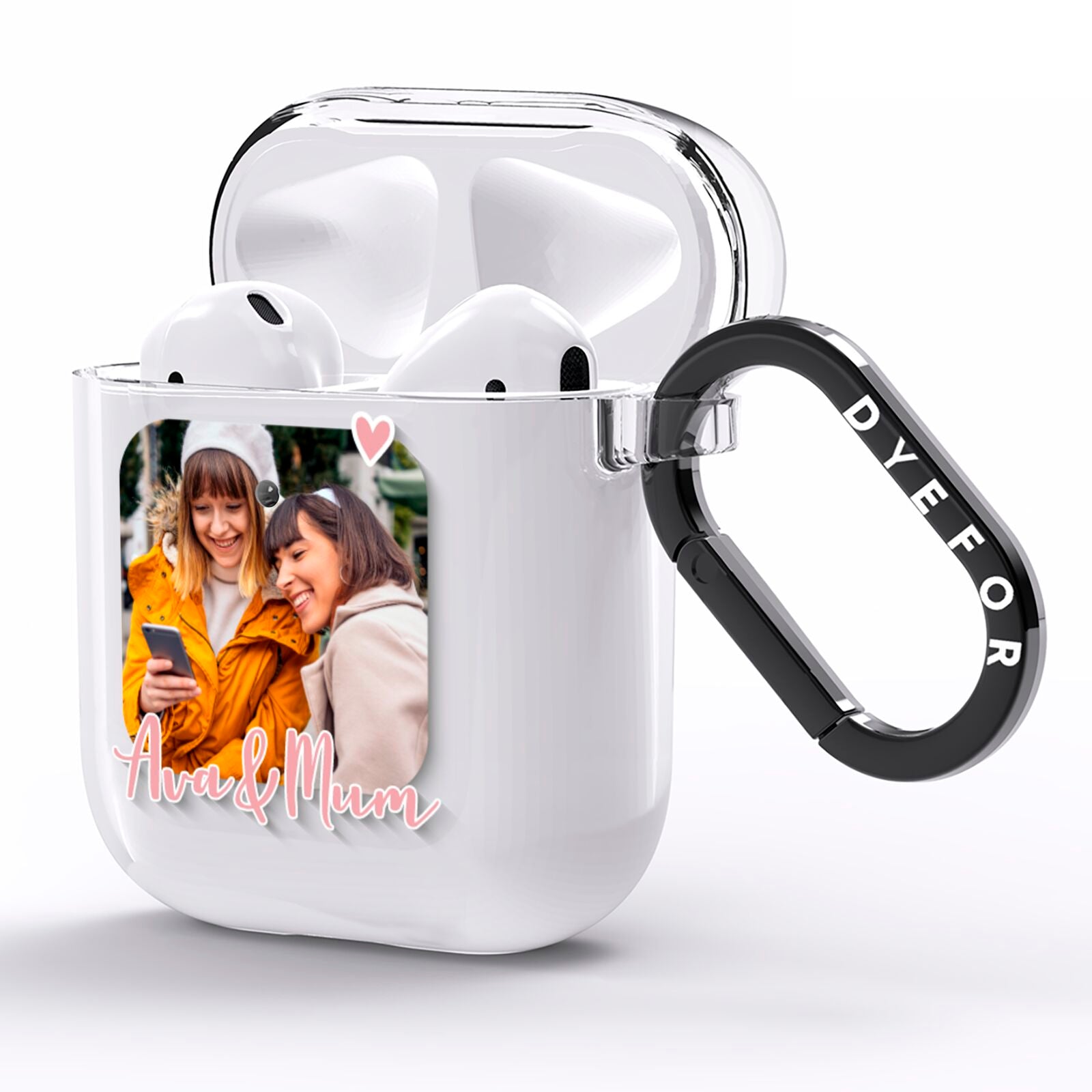Personalised Mummy Photo Upload AirPods Clear Case Side Image