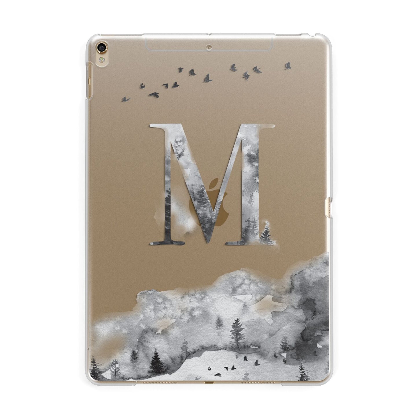 Personalised Mystical Monogram Clear Apple iPad Gold Case