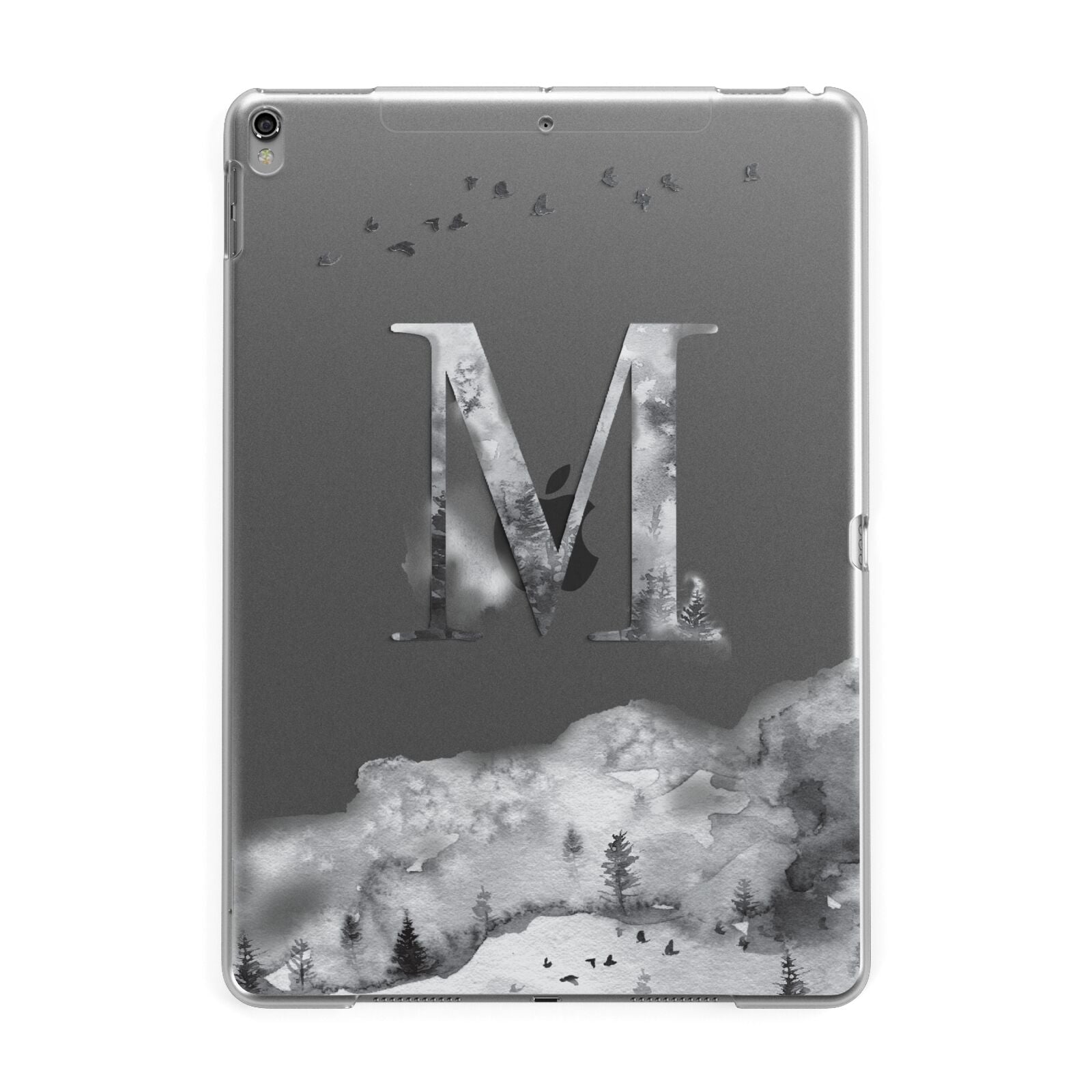Personalised Mystical Monogram Clear Apple iPad Grey Case