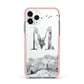 Personalised Mystical Monogram Clear Apple iPhone 11 Pro in Silver with Pink Impact Case
