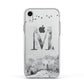 Personalised Mystical Monogram Clear Apple iPhone XR Impact Case White Edge on Silver Phone