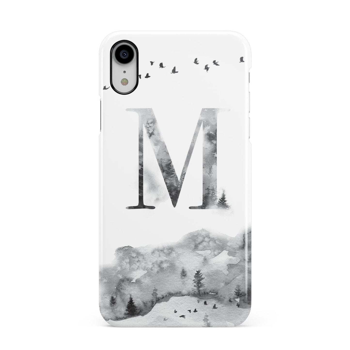 Personalised Mystical Monogram Clear Apple iPhone XR White 3D Snap Case
