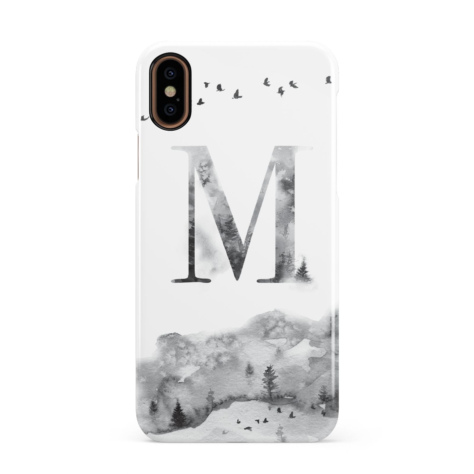 Personalised Mystical Monogram Clear Apple iPhone XS 3D Snap Case