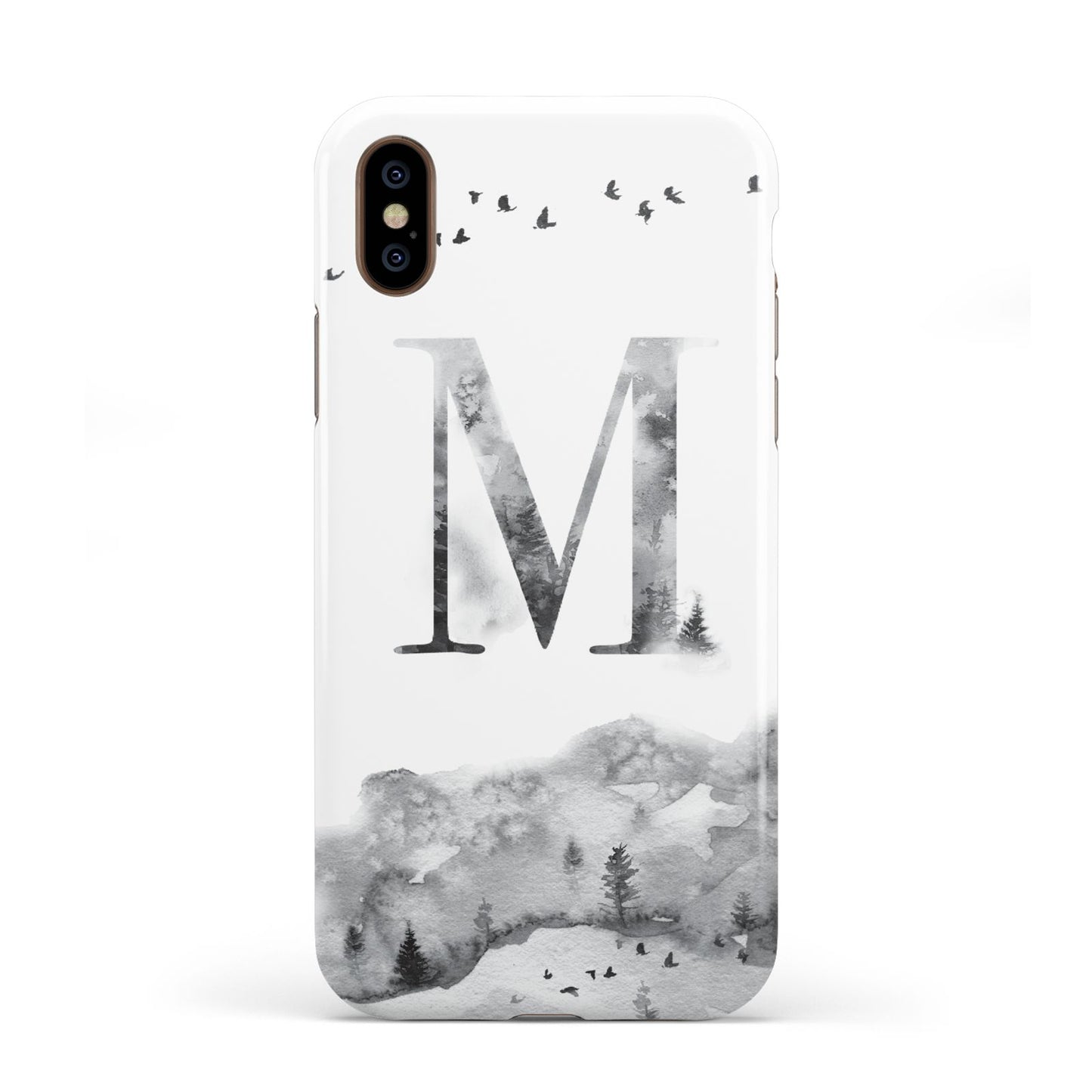 Personalised Mystical Monogram Clear Apple iPhone XS 3D Tough
