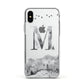 Personalised Mystical Monogram Clear Apple iPhone Xs Impact Case White Edge on Silver Phone