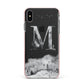 Personalised Mystical Monogram Clear Apple iPhone Xs Max Impact Case Pink Edge on Black Phone
