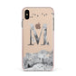 Personalised Mystical Monogram Clear Apple iPhone Xs Max Impact Case Pink Edge on Gold Phone