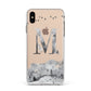 Personalised Mystical Monogram Clear Apple iPhone Xs Max Impact Case White Edge on Gold Phone