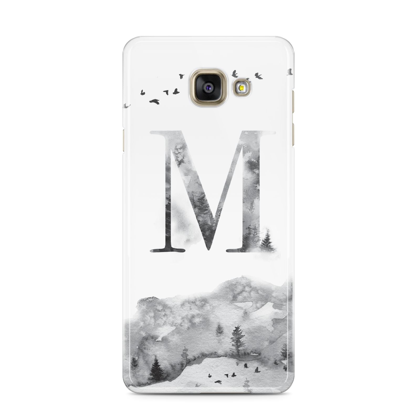 Personalised Mystical Monogram Clear Samsung Galaxy A3 2016 Case on gold phone