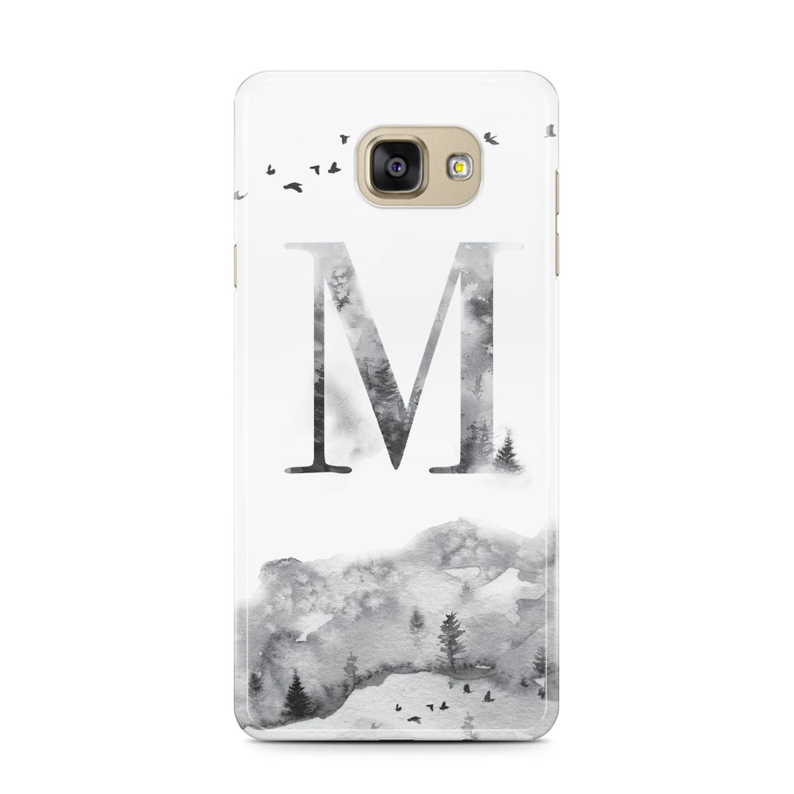 Personalised Mystical Monogram Clear Samsung Galaxy A7 2016 Case on gold phone