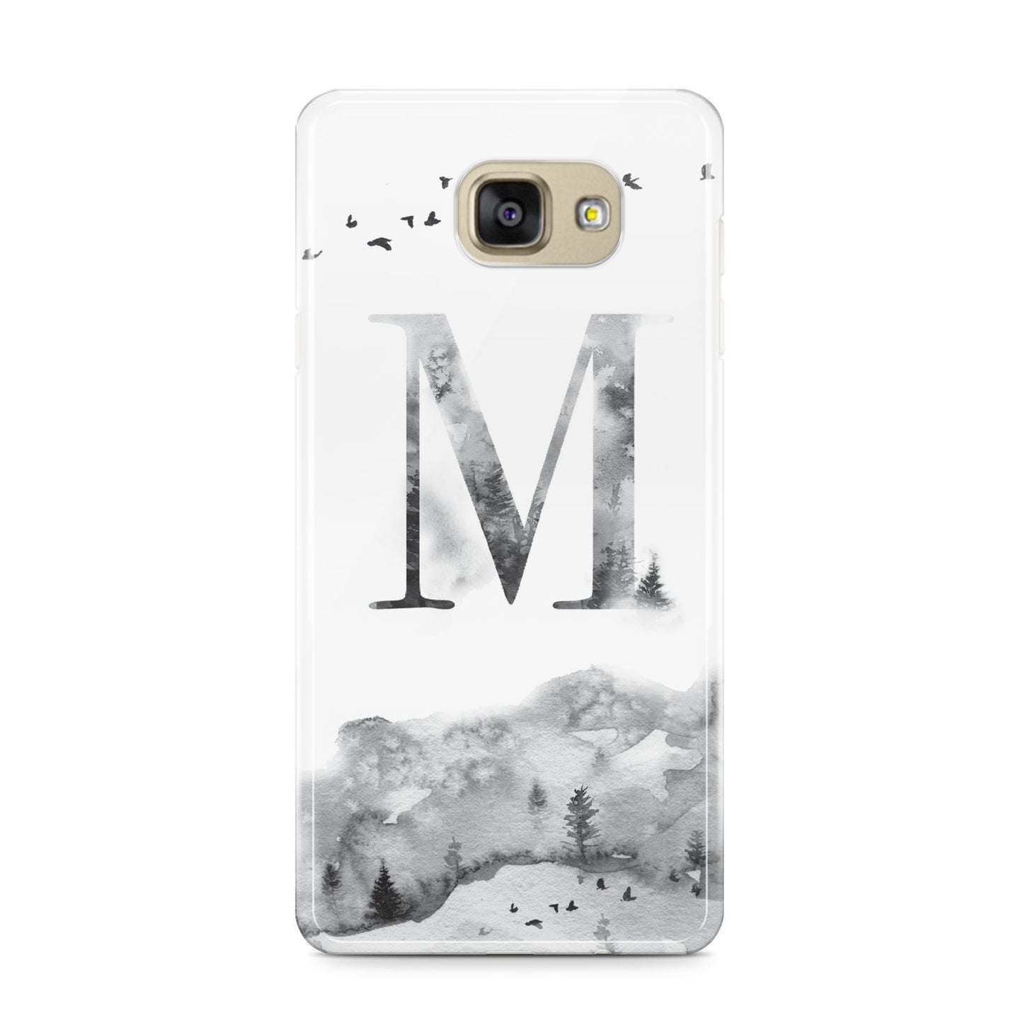 Personalised Mystical Monogram Clear Samsung Galaxy A9 2016 Case on gold phone