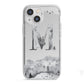 Personalised Mystical Monogram Clear iPhone 13 Mini TPU Impact Case with White Edges