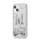 Personalised Mystical Monogram Clear iPhone 14 Glitter Tough Case Starlight Angled Image