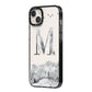 Personalised Mystical Monogram Clear iPhone 14 Plus Black Impact Case Side Angle on Silver phone