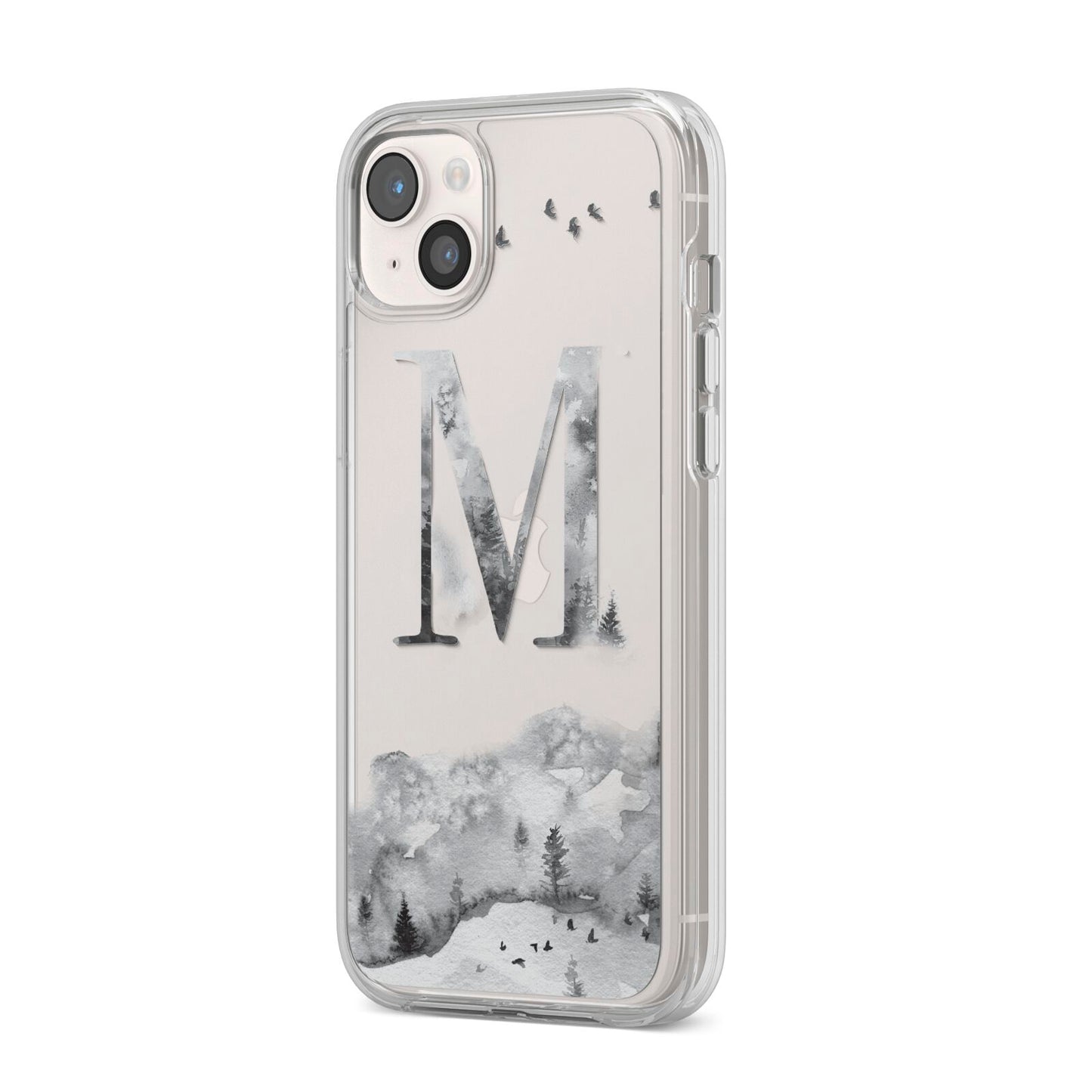 Personalised Mystical Monogram Clear iPhone 14 Plus Clear Tough Case Starlight Angled Image