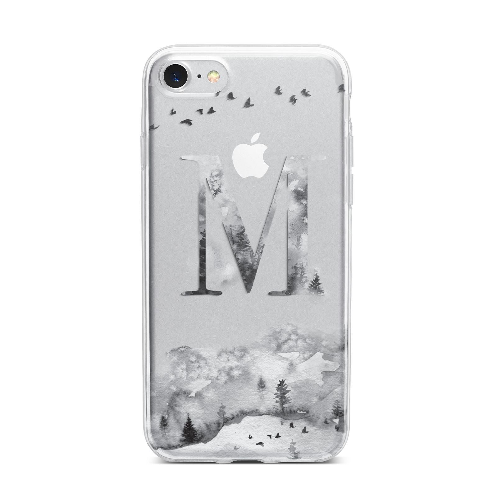 Personalised Mystical Monogram Clear iPhone 7 Bumper Case on Silver iPhone