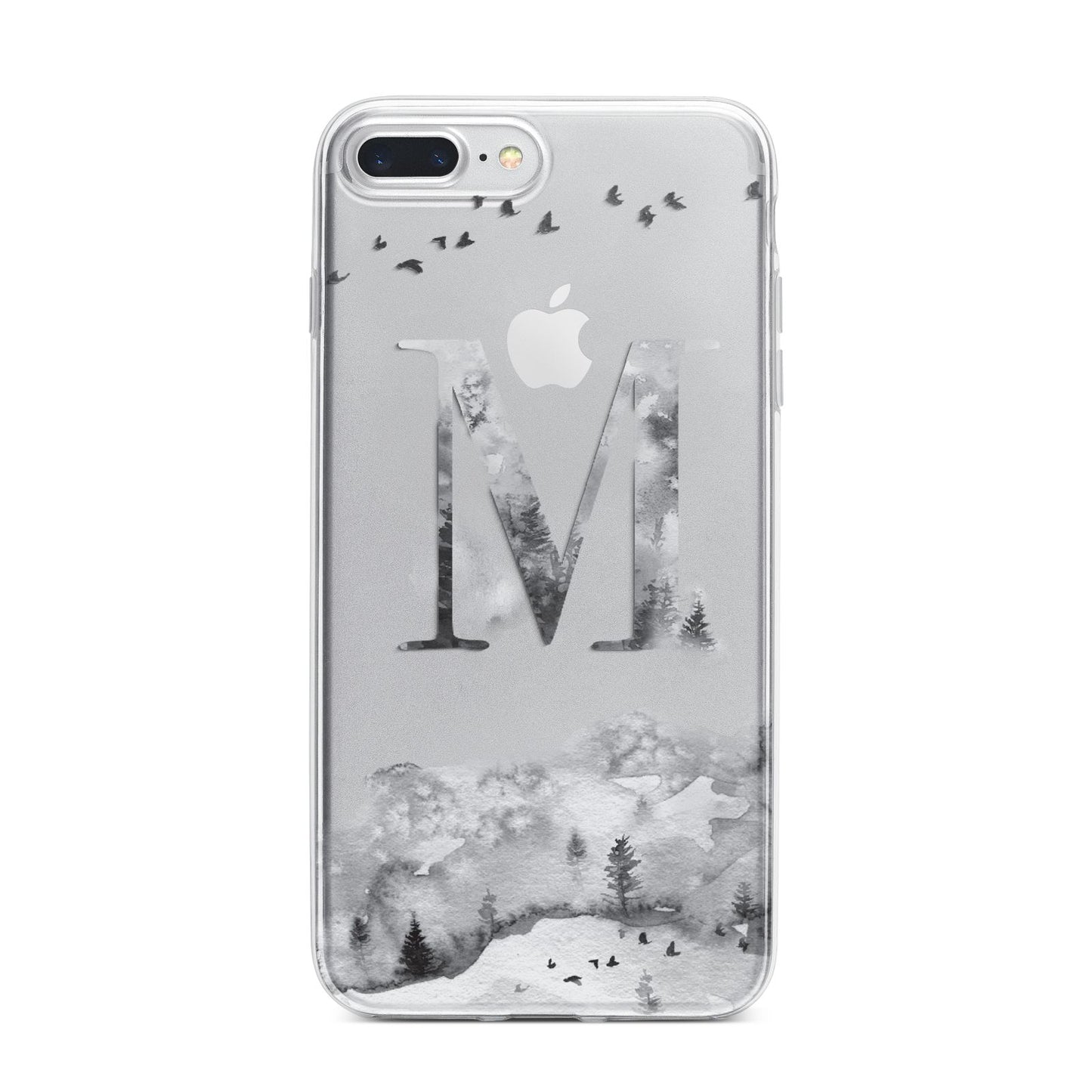 Personalised Mystical Monogram Clear iPhone 7 Plus Bumper Case on Silver iPhone