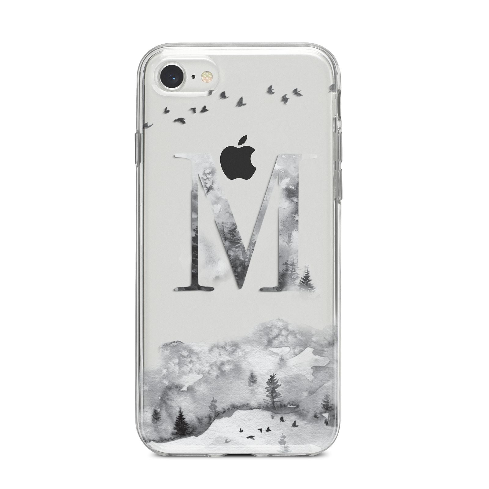 Personalised Mystical Monogram Clear iPhone 8 Bumper Case on Silver iPhone