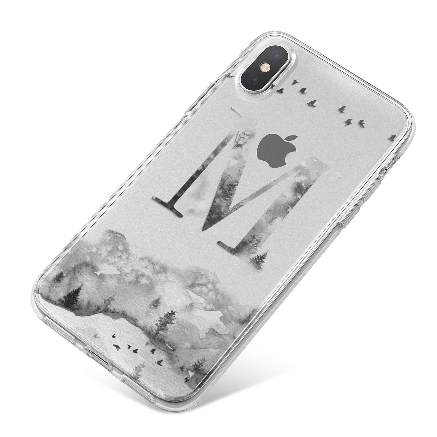 Personalised Mystical Monogram Clear iPhone X Bumper Case on Silver iPhone
