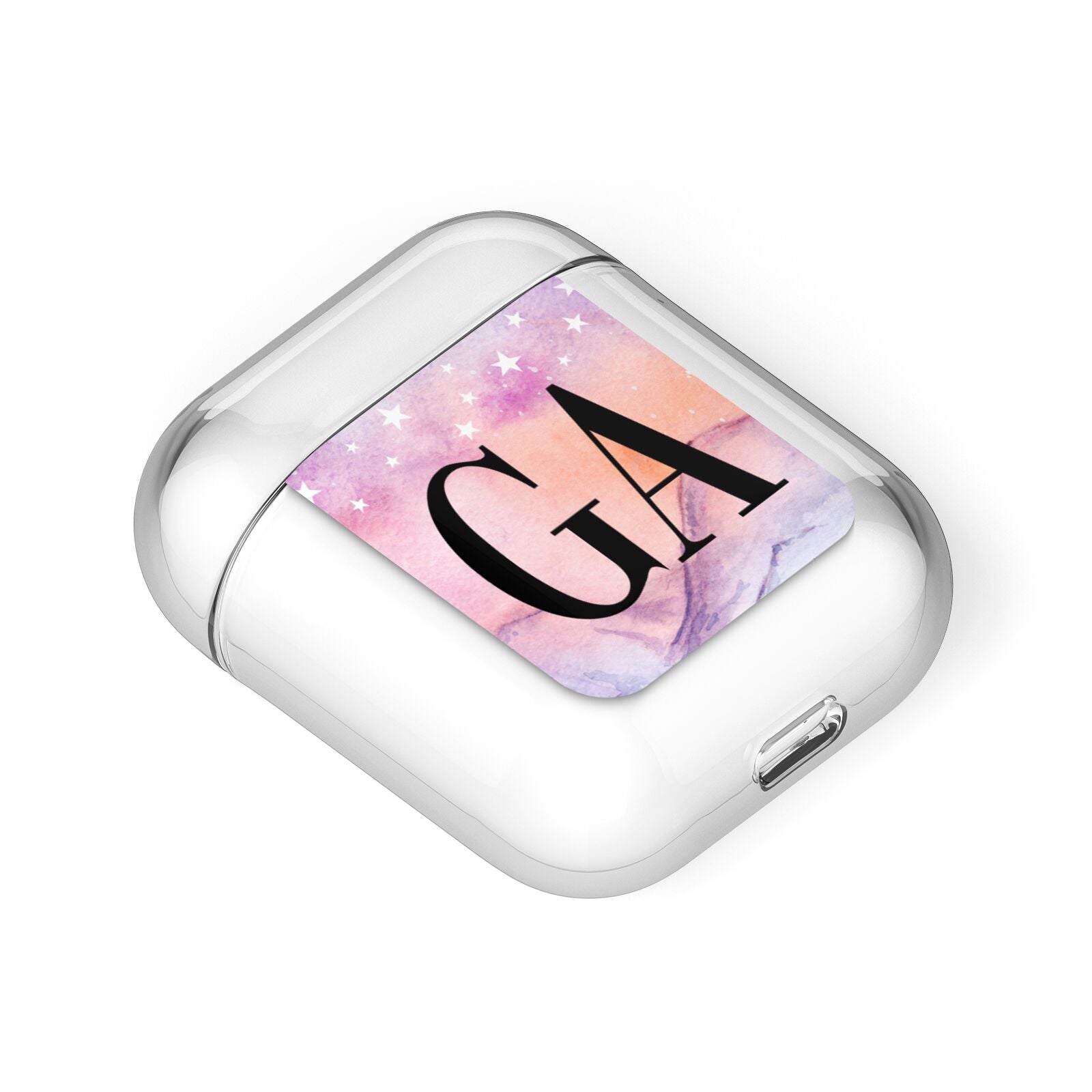 Personalised Mystical Sky AirPods Case Laid Flat
