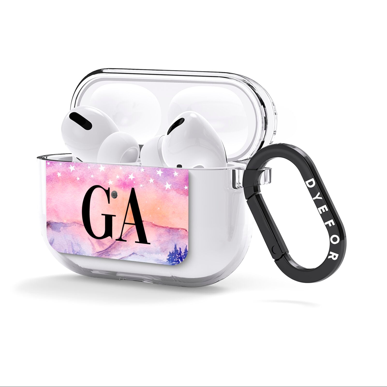 Personalised Mystical Sky AirPods Clear Case 3rd Gen Side Image