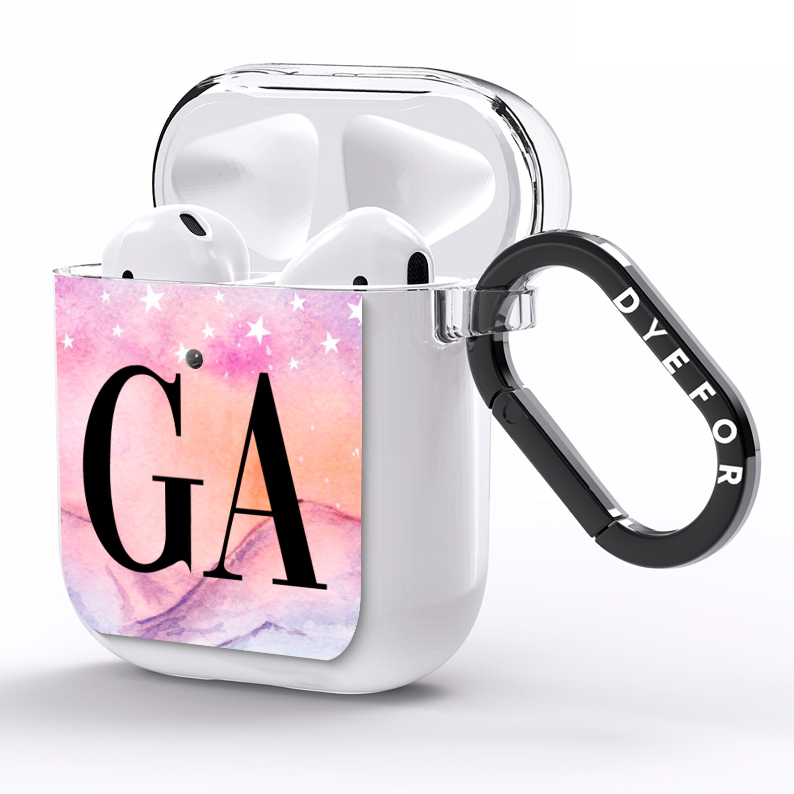 Personalised Mystical Sky AirPods Clear Case Side Image