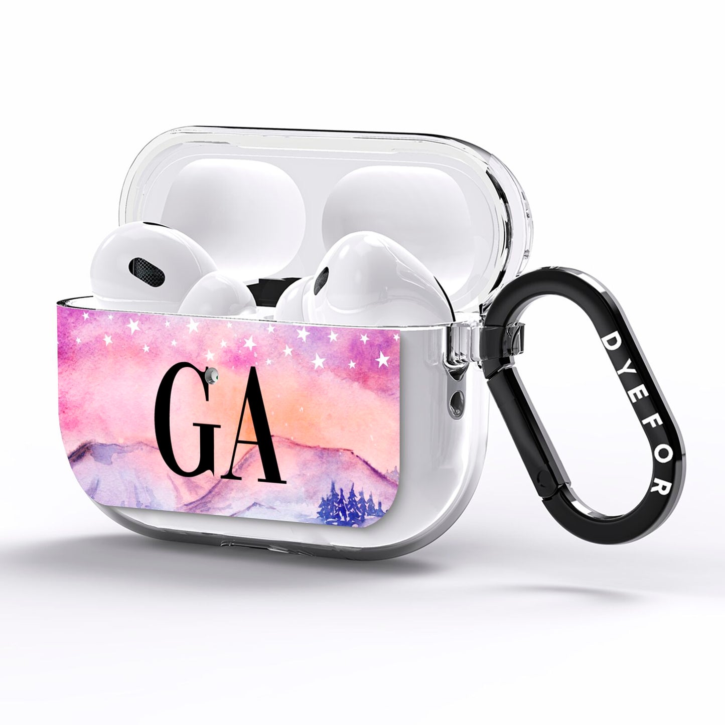 Personalised Mystical Sky AirPods Pro Clear Case Side Image