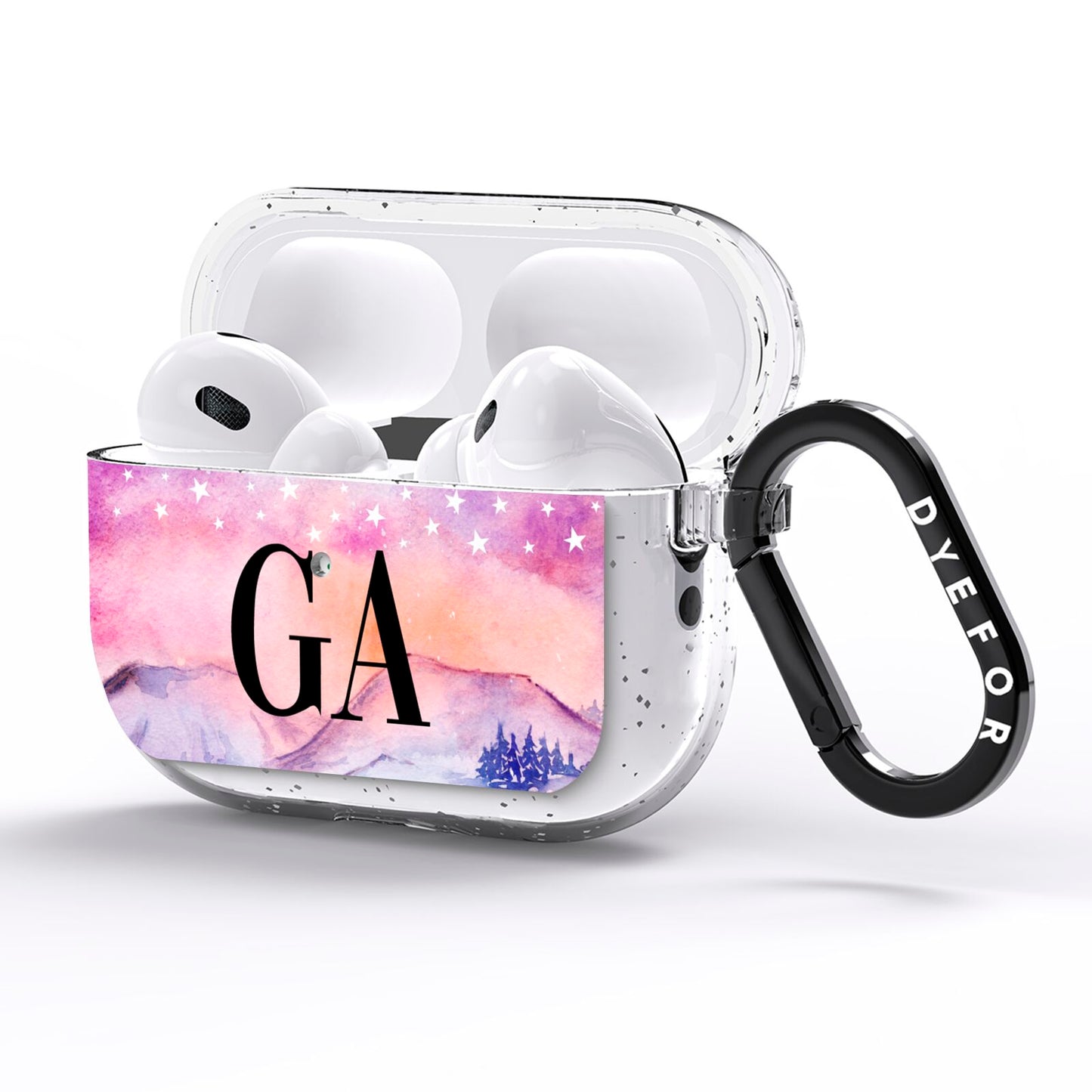 Personalised Mystical Sky AirPods Pro Glitter Case Side Image
