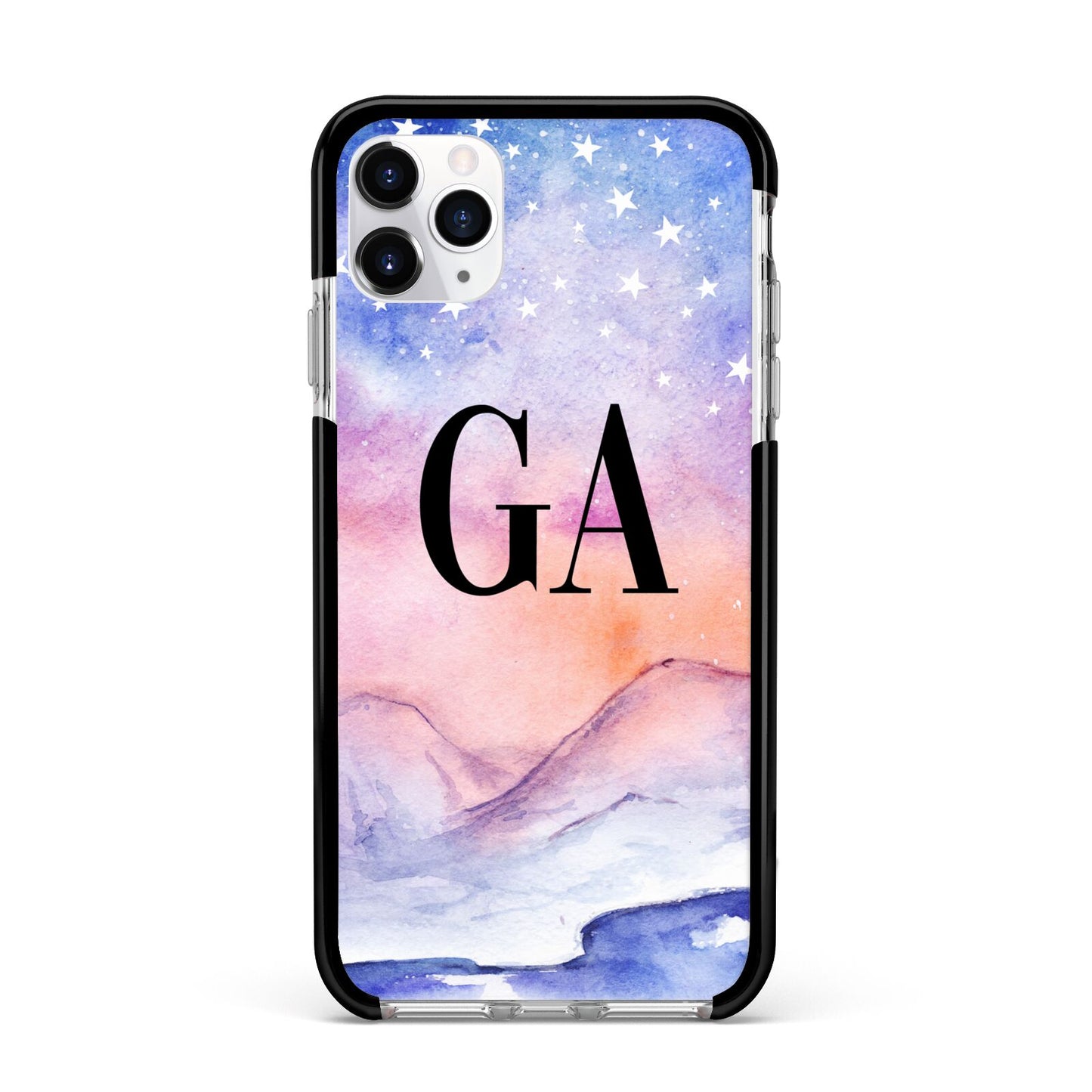 Personalised Mystical Sky Apple iPhone 11 Pro Max in Silver with Black Impact Case