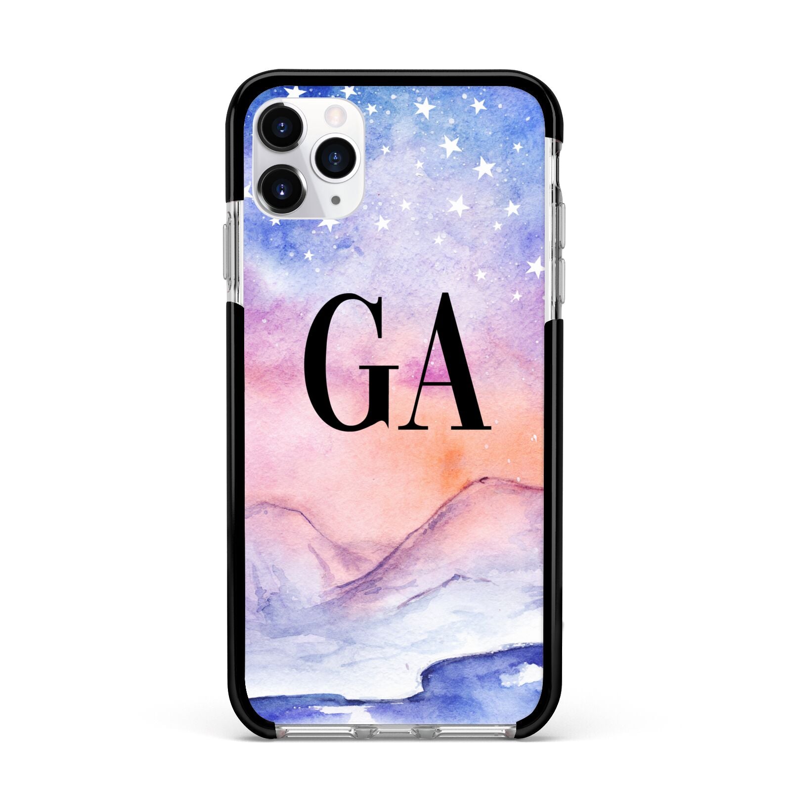 Personalised Mystical Sky Apple iPhone 11 Pro Max in Silver with Black Impact Case