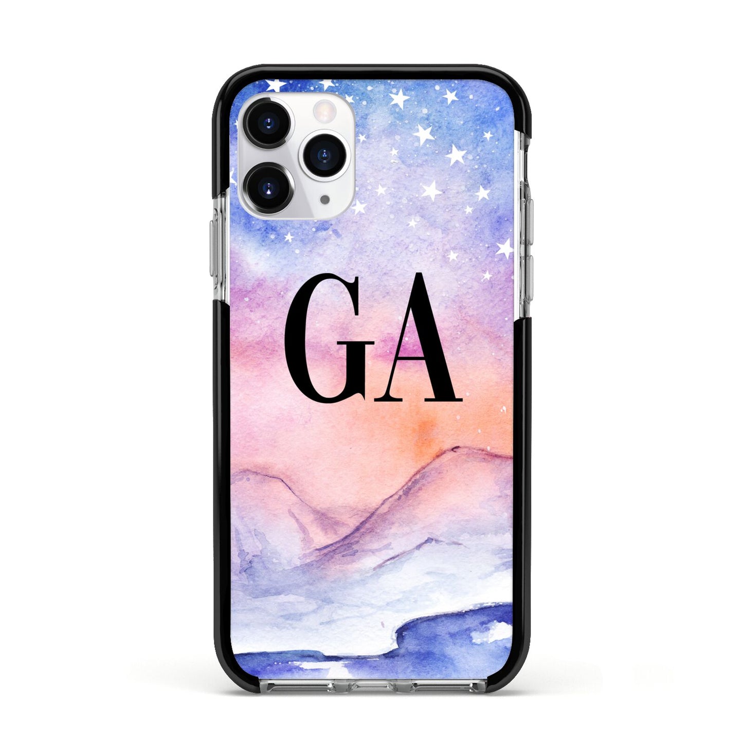 Personalised Mystical Sky Apple iPhone 11 Pro in Silver with Black Impact Case