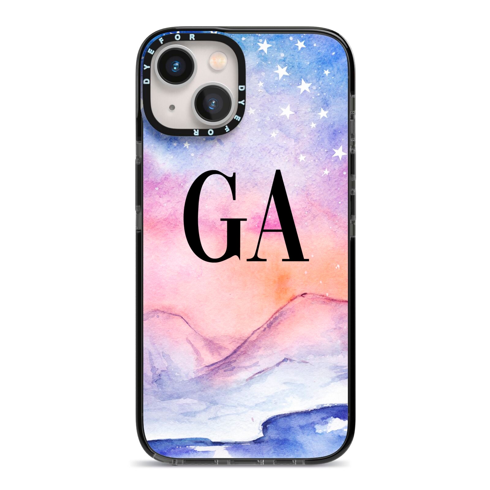 Personalised Mystical Sky iPhone 13 Black Impact Case on Silver phone