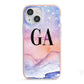 Personalised Mystical Sky iPhone 13 Mini TPU Impact Case with Pink Edges