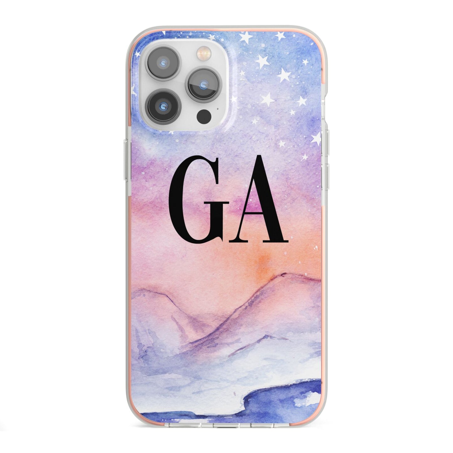 Personalised Mystical Sky iPhone 13 Pro Max TPU Impact Case with Pink Edges