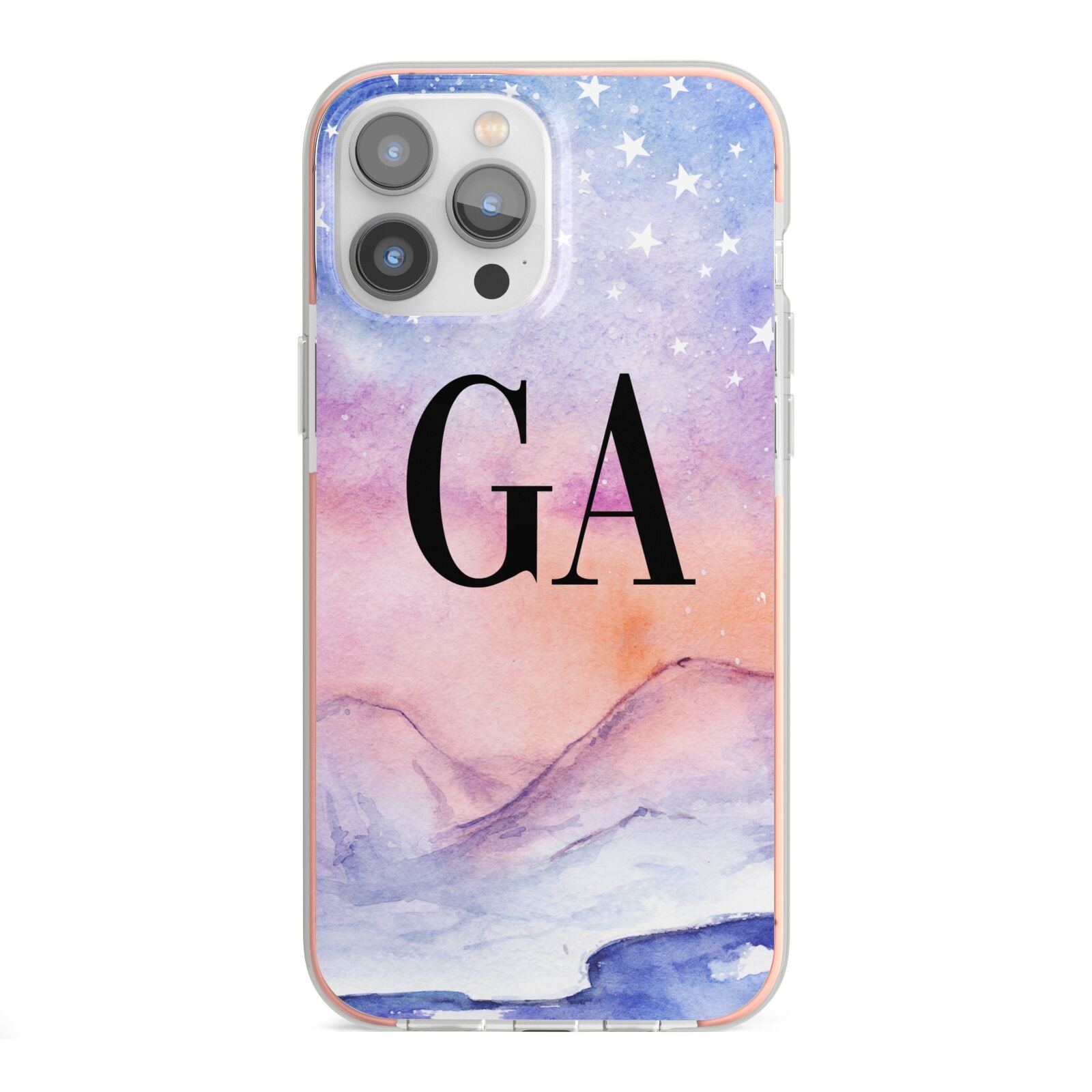 Personalised Mystical Sky iPhone 13 Pro Max TPU Impact Case with Pink Edges