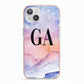 Personalised Mystical Sky iPhone 13 TPU Impact Case with Pink Edges