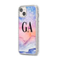 Personalised Mystical Sky iPhone 14 Plus Glitter Tough Case Starlight Angled Image
