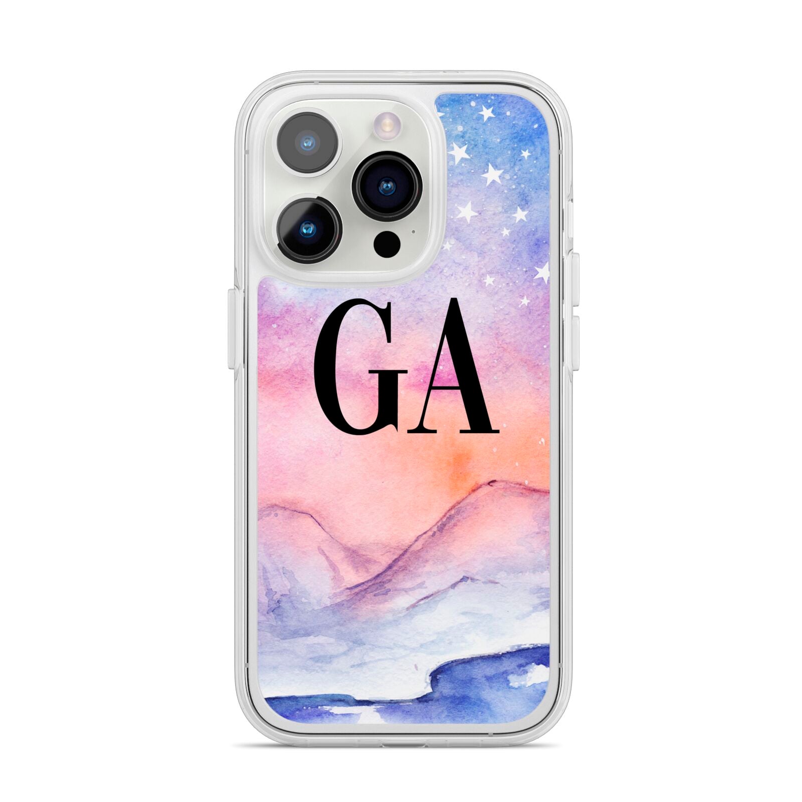 Personalised Mystical Sky iPhone 14 Pro Clear Tough Case Silver