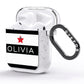 Personalised Name Black White AirPods Glitter Case Side Image