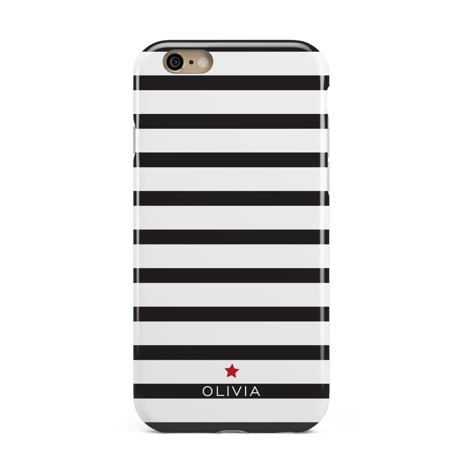 Personalised Name Black White Apple iPhone 6 3D Tough Case